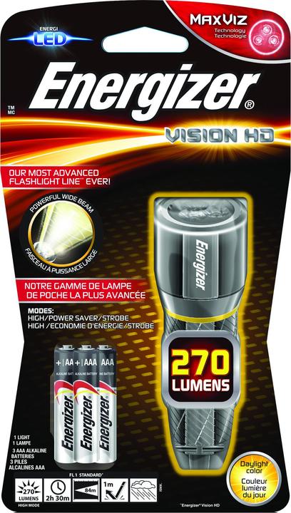 Actual product image Energizer Flashlight Vision HD incl. 3xAAA (9.80 cm, 270 lm)