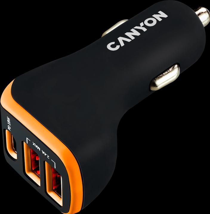 Produktbild Canyon KFZ-Ladegerät 3Port 2xUSB-A,USB-C PD /orange