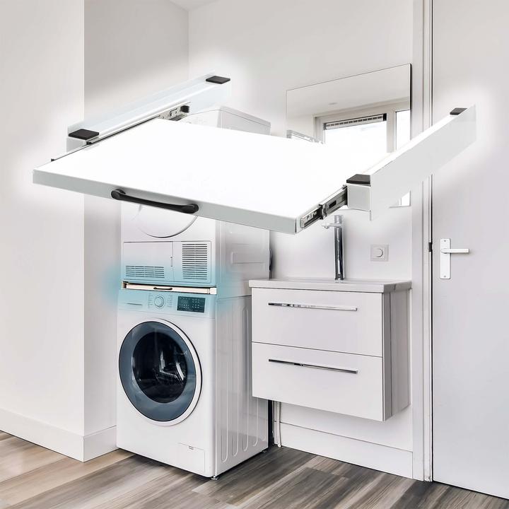 Actual product image Wiltec Zwischenbaurahmen eckige Ablage Verbindungsrahmen Trockner Waschmaschine