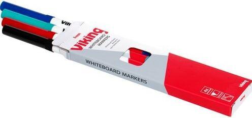 Produktbild Niceday Whiteboard-Marker WBS2 Rundspitze 2 mm Farbig sortiert (Farbig assortiert, 2 mm, 4 x)