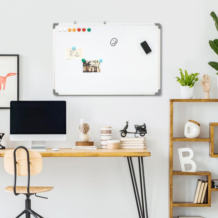 Produktbild Homcom Whiteboard mit Trockenwischer, Magneten und Stiften (90 x 60 cm)