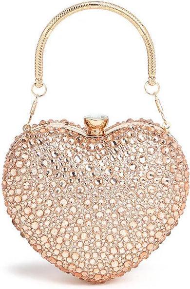 Only-Bags.Store Luxus Diamant Inlay Herzform Kristall Handtasche Steine Umhängetasche