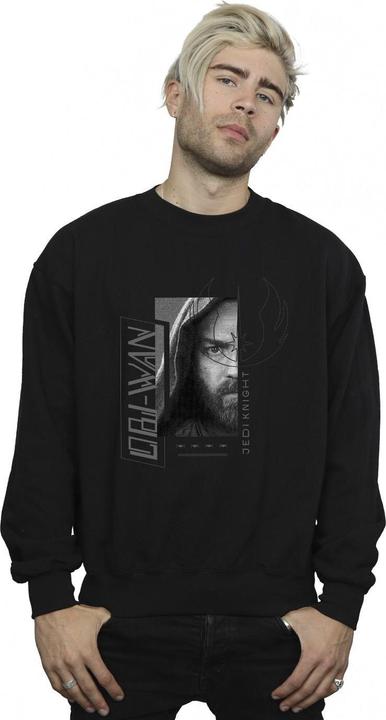 Actual product image Star Wars Mens Obi-Wan Kenobi Jedi SciFi Collage Cotton Sweatshirt (L)