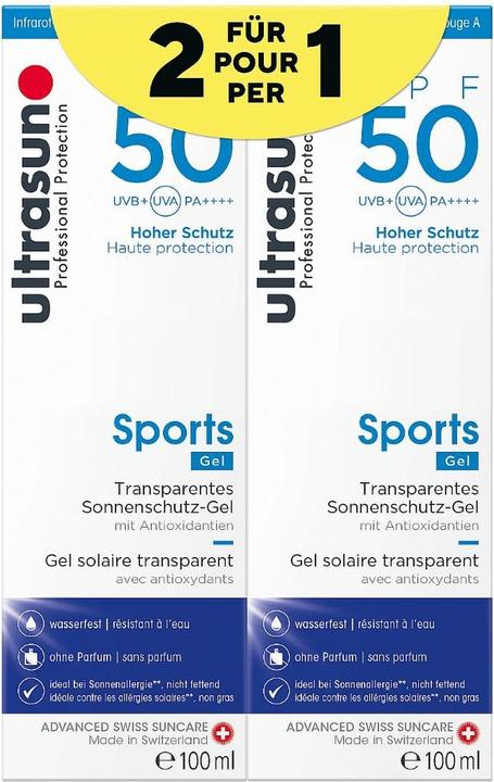 Energy Label Ultrasun Sports Gel SPF 50 Duo 2x100ml (Sun gel, SPF 50, 100 ml)