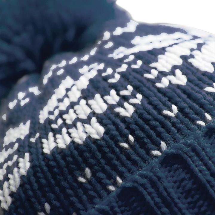 Immagine prodotto Beechfield Cappello a maglia con pom pom modello fiocco di neve (Taglia unica)
