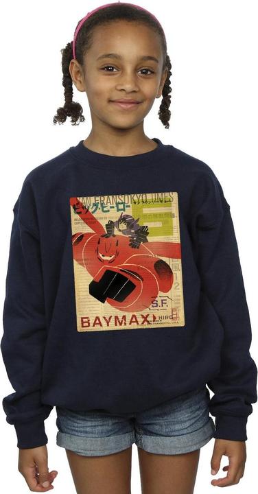 Immagine prodotto Disney Big Hero 6 Baymax Flying Baymax Newspaper Felpa Ragazze (140, 146)