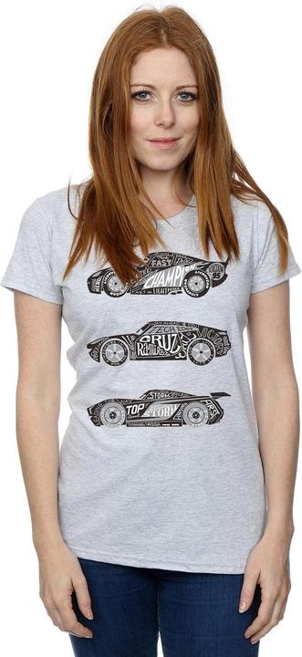 Actual product image Disney Womens/Ladies Cars Text Racers Cotton T-Shirt (M)