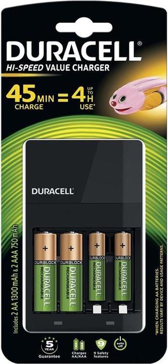 Duracell CEF14 + aku 2+2 (4 pcs., AA, 750 mAh, Rechargeable battery)