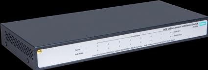 Actual product image HPE OfficeConnect 1420 PoE+ () Unmanaged L2 Gigabit Ethernet (10/100/1000) Power over Ethernet (PoE) 1U (8 Ports)