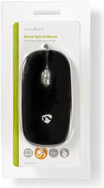 Image du produit Nedis Souris filaire | DPI : 1000 dpi | Nombre de boutons : 3 | Ambidextre | 1.20 m | Souris silencieuse (Filaire)