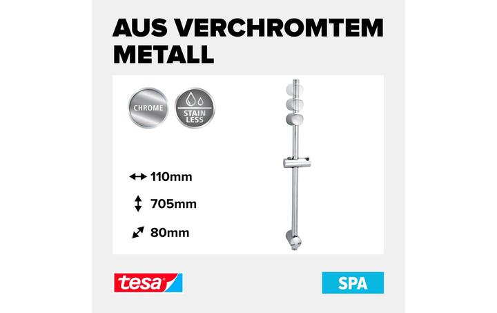 Produktbild tesa SPAA Duschstange inkl. Klebelösung ohne Bohren