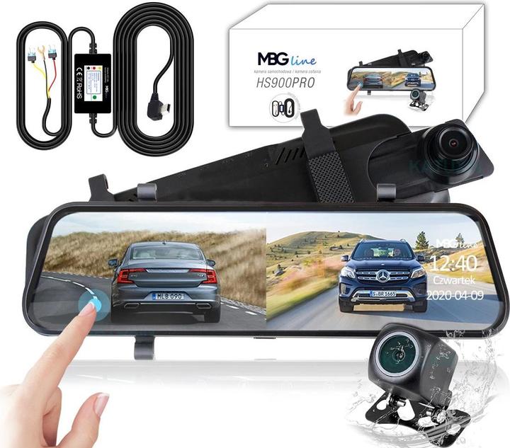 Image du produit MBG Line Enregistreur vidéo miroir HS900 Pro Sony (Microphone intégré, Écran intégré, Bluetooth, WiFi, QHD)