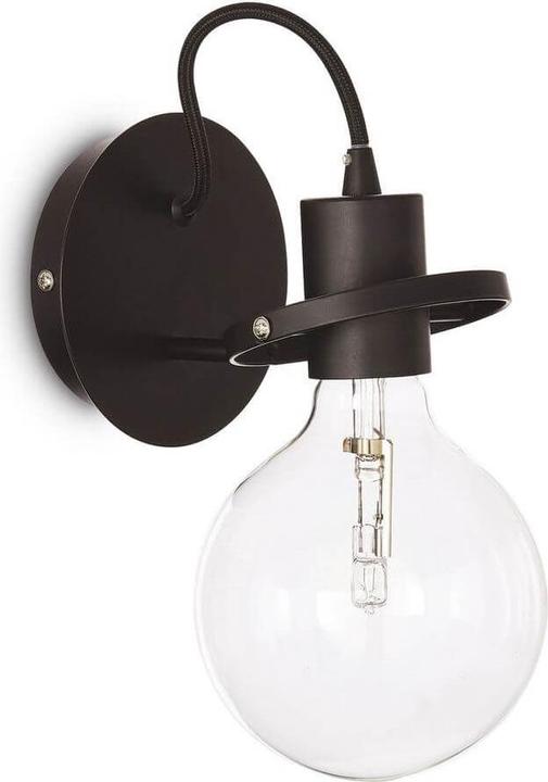 Produktbild Ideal lux RADIO E27 Wandleuchte 8W ⌀240mm dimmbar Schwarz warmweiss 119502 (1050 lm, E27)