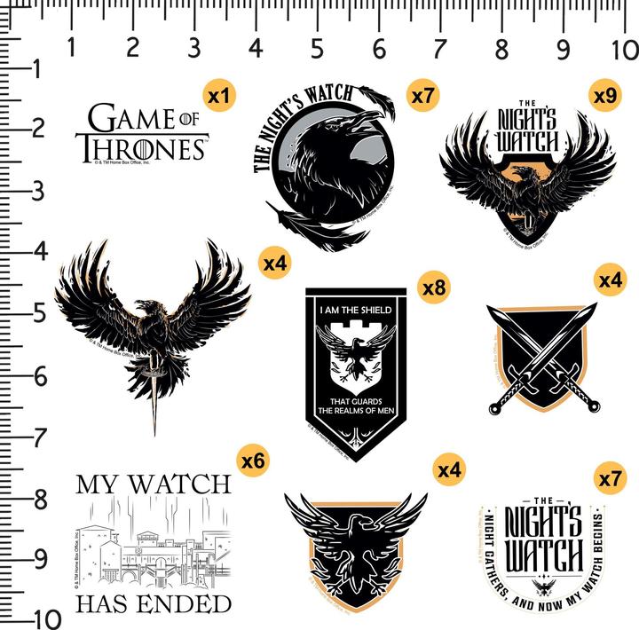 Immagine prodotto Game of Thrones Night's Watch Deluxe Adesivi Misura Confezione 50