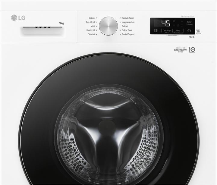 Immagine prodotto LG F4NX1009NWB Lavatrice 9 Kg Classe A (9 kg, A sinistra)