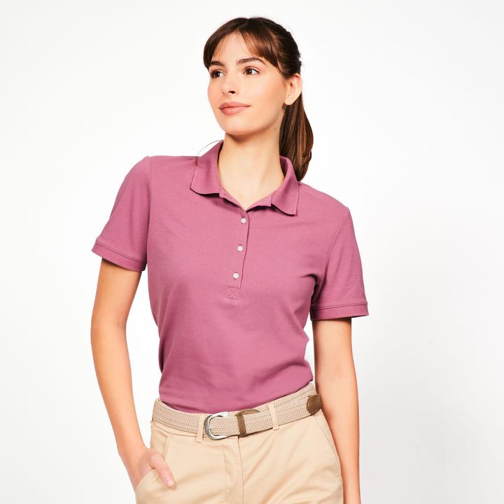 Actual product image Inesis Damen Golf Poloshirt kurzarm Baumwolle - MW500 dunkelrosa (L)