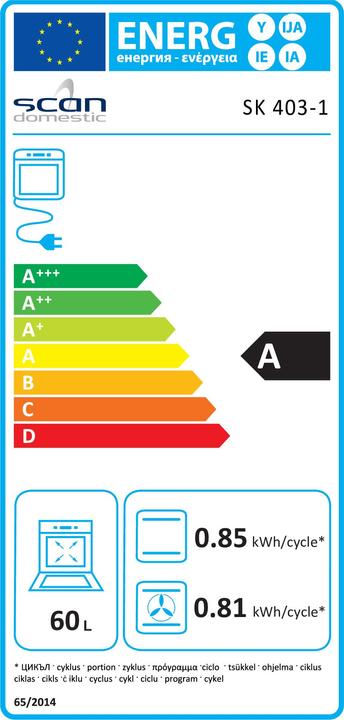 Label énergétique Scandomestic SK 403-1