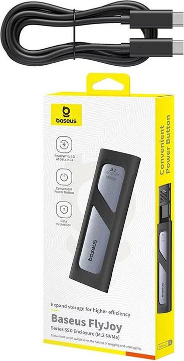 Image du produit Baseus Boîtier SSD FlyJoy Series (M.2 NVMe) Gris Espace (M.2 2242)
