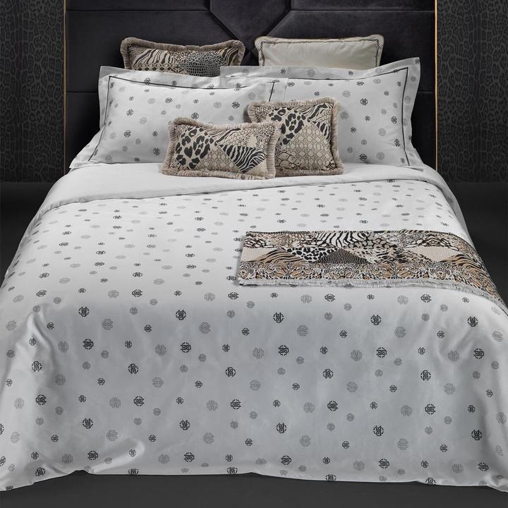 Immagine prodotto Roberto Cavalli Biancheria da letto in raso Mako Jewel Monogram nero (Set di biancheria da letto, 135x200 cm + 80x80 cm)