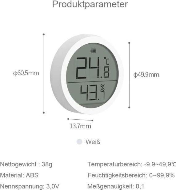 Immagine prodotto Qingping Monitoraggio della temperatura e dell'umidità relativa Lite