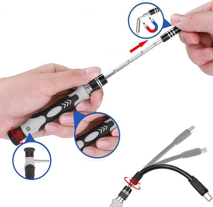 Image du produit Apfelkiste Kit de réparation professionnel pour appareil mobile - Tournevis & outil d'ouverture avec boîte de