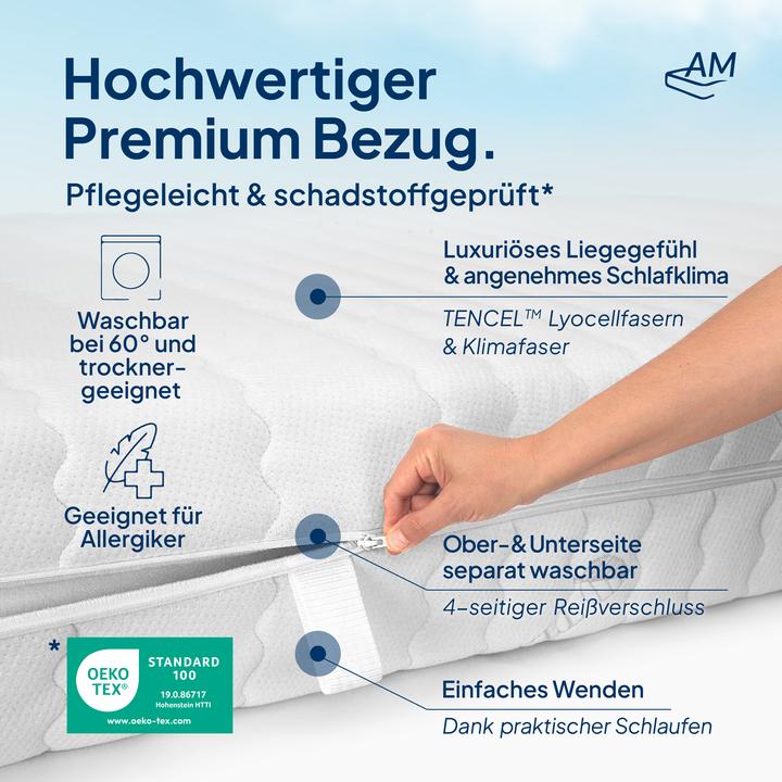 Produktbild AM Qualitätsmatratzen Premium 7-Zonen Taschenfederkern (190 x 200 cm, Federkern)