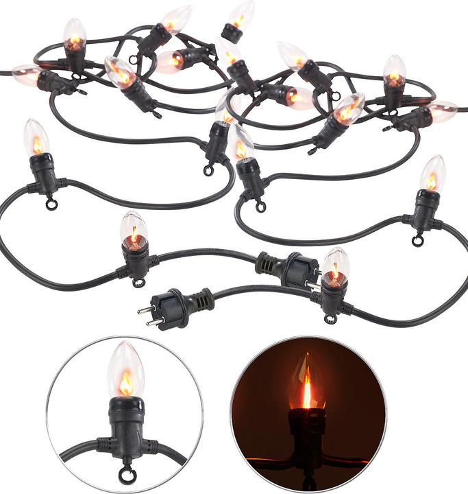 Image du produit Lunartec Lot de 2 chaînes lumineuses décoratives en optique de flamme (4.20 m)