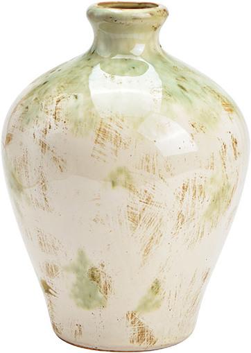 G. Wurm Vase aus Keramik creme, grün (B/H/T) 15x20x15cm (15 x 20 x 15 cm, 0 l)
