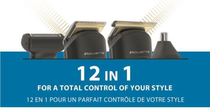 Image du produit Rowenta Tn9461 Selectium 12 en 1 Rasoir de précision et tondeuse à barbe en titane