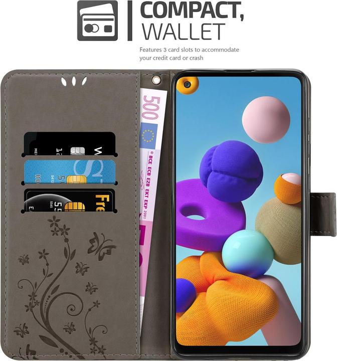 Actual product image Cadorabo Flower Book Cover (Samsung Galaxy A21s)