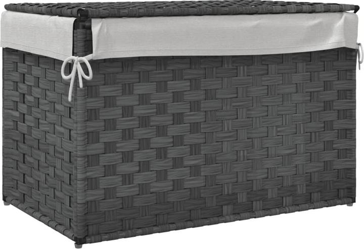 Actual product image VidaXL Laundry basket with lid Grey 55.5x35x34 cm Poly