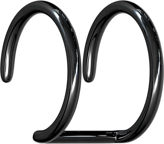 Actual product image Star Piercing Fake Ear Cuff schwarz mit 2 Ringen mit Titanium Schicht (316L surgical steel with titanium layer)