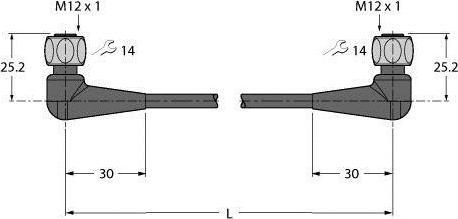 Produktbild Turck Food & Beverage hygienic PVC Verbindungsleitung WKH4.4-P7X2-40-WKH4 (40 m)