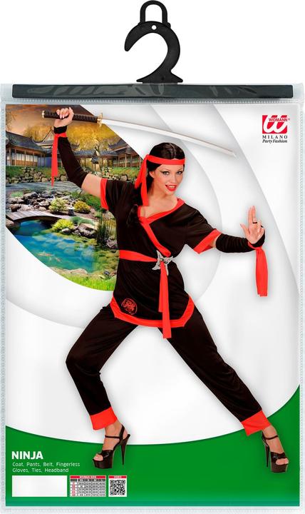 Immagine prodotto Widmann NINJA GIRL (giacca, pantaloni, cintura, guanti senza dita, cordoncini, fascia per capelli), XS (XS)