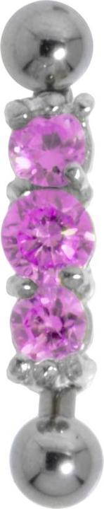 Produktbild Bijouteria Augenbrauenpiercing (Zirkonia, Chirurgenstahl 316L, Silber 925)