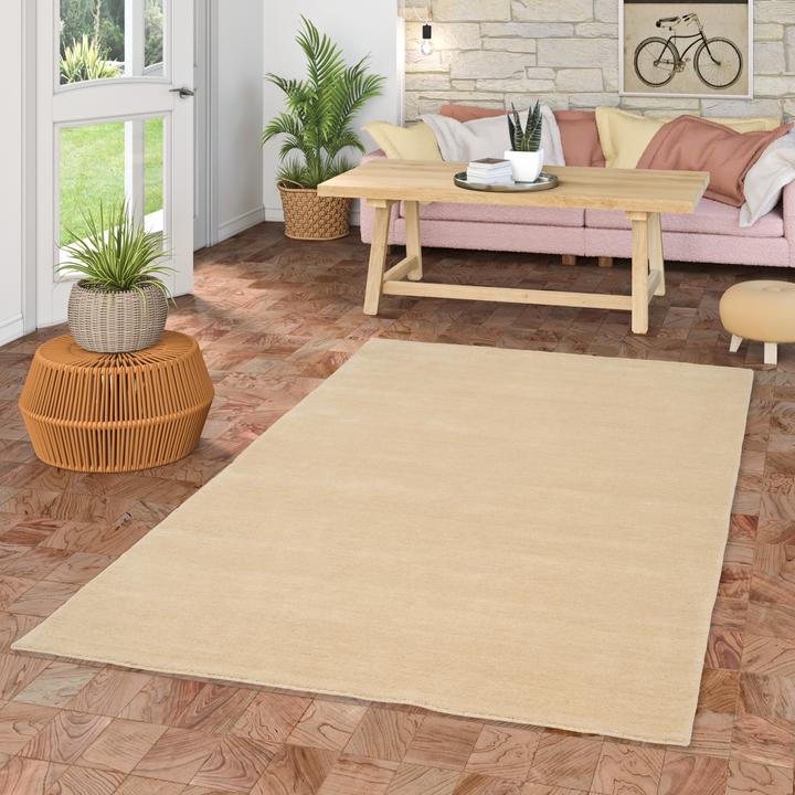 Actual product image Pergamon Wolle Natur Teppich Gabbeh Einfarbig (200 x 290 cm)