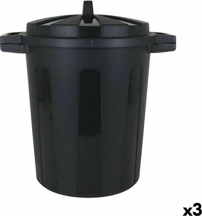 DemoPectol Abfalleimer Dem 50 L Schwarz 55 x 41 x 54 cm (3 Stück) (50 l)