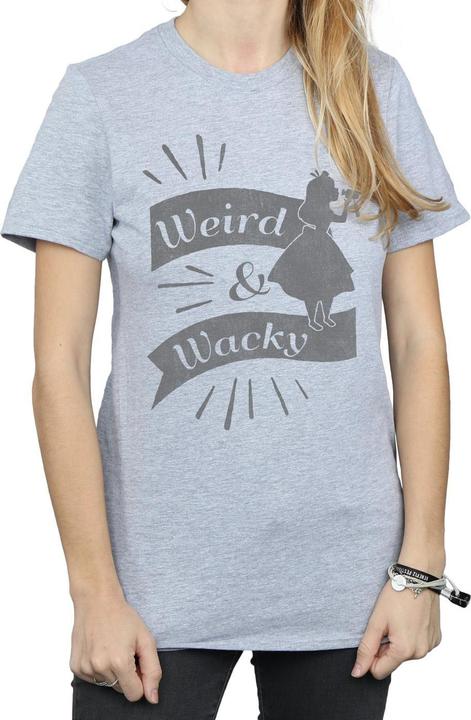 Actual product image Disney Womens/Ladies Alice In Wonderland Weird And Wacky Cotton Boyfriend T-Shirt (XL)