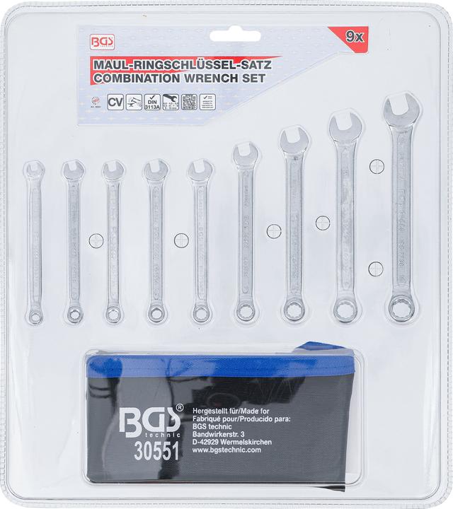 Image du produit BGS Jeu de clés mixtes à fourche (6 mm, 10 mm, 7 mm, 5 mm, 8 mm, 9 mm, 4 mm)