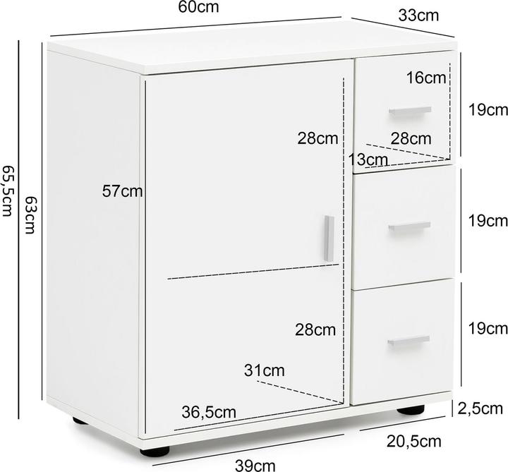 Actual product image FineBuy Bathroom Shelf Wood Veneered White