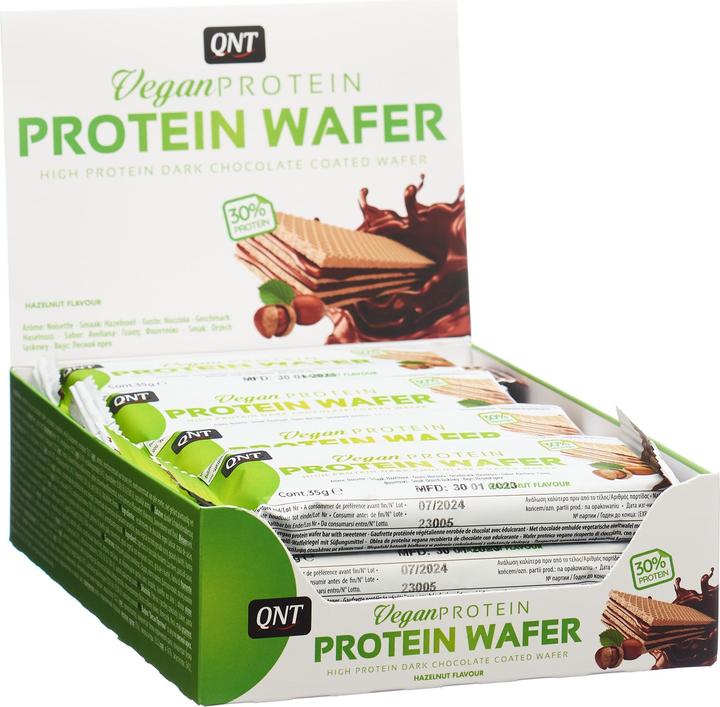 Produktbild QNT Vegan Protein Wafer Hazelnut (Haselnuss, 12 Stk., 420 g)