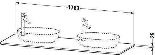 Actual product image Duravit Solid wood bracket LUV 25x1783x595mm solid walnut
