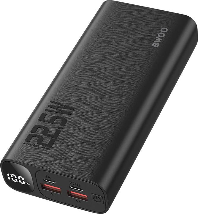 Bwoo 20W 20000 mAh power bank with LCD screen, black (20000 mAh)