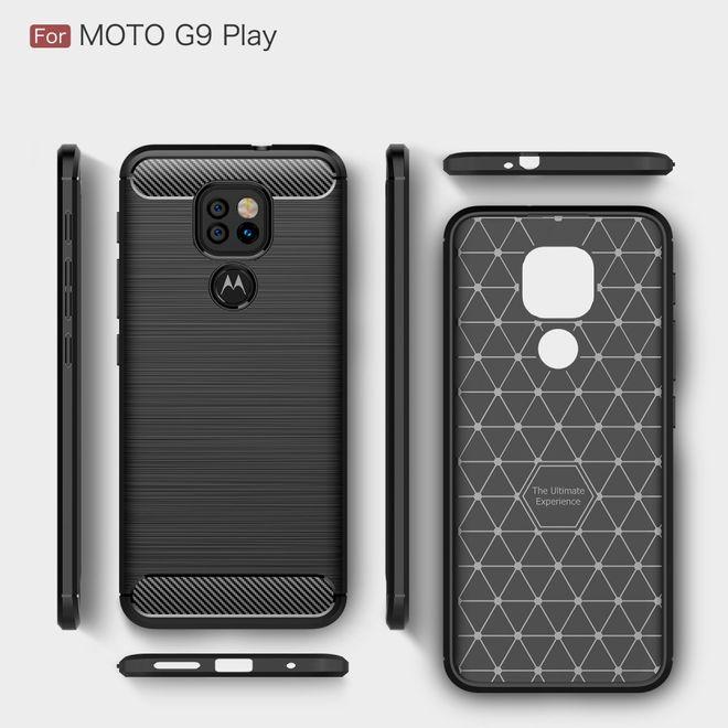 Productafbeelding MU Style Koolstofvezel TPU Softcase-serie (Motorola Moto G9 Play)