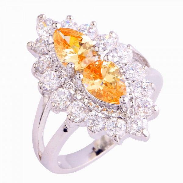 Hermex Auge der Vorsehung Versilberter Ring mit Morganit Zirkonia - Gr. 52 / Size 6 (6)