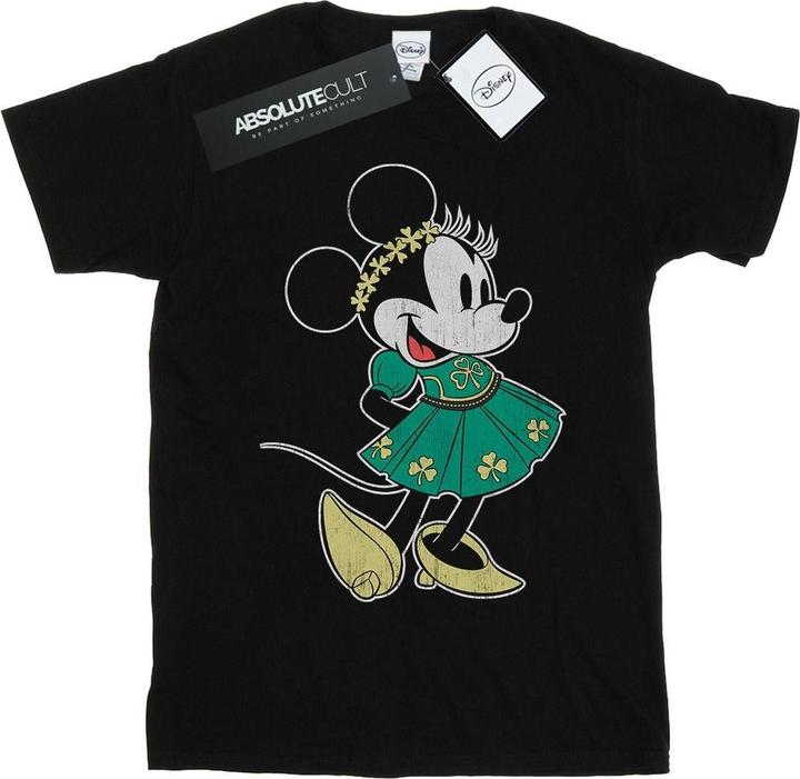 Actual product image Disney Womens/Ladies Minnie Mouse St Patrick's Day Costume Cotton Boyfriend T-Shirt (3XL)