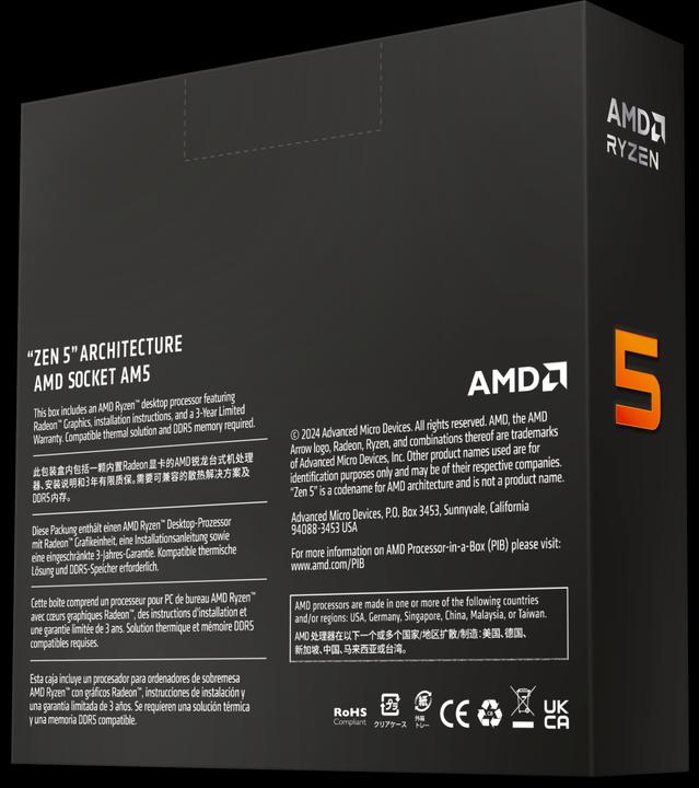 Produktbild AMD Ryzen 5 9600X (AM5, 3.90 GHz, 6 -Core)
