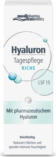 Actual product image Medipharma cosmetics Hyaluron Day Care riche SPF 15, 50 ml Cream (50 ml, Day cream, SPF 15)
