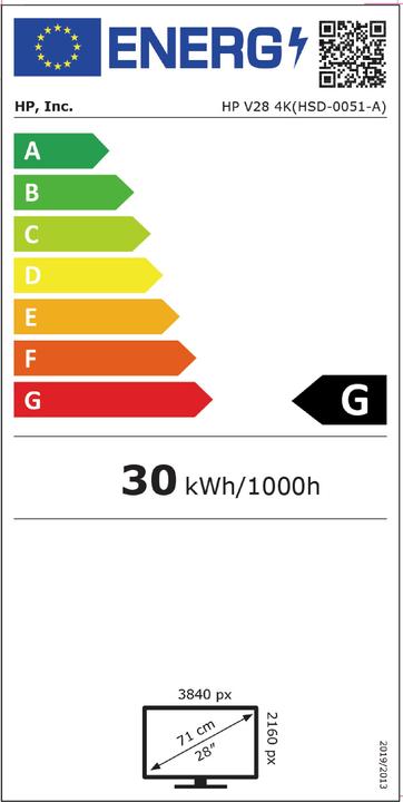 Energie-Label HP V28 (3840 x 2160 Pixel, 28")