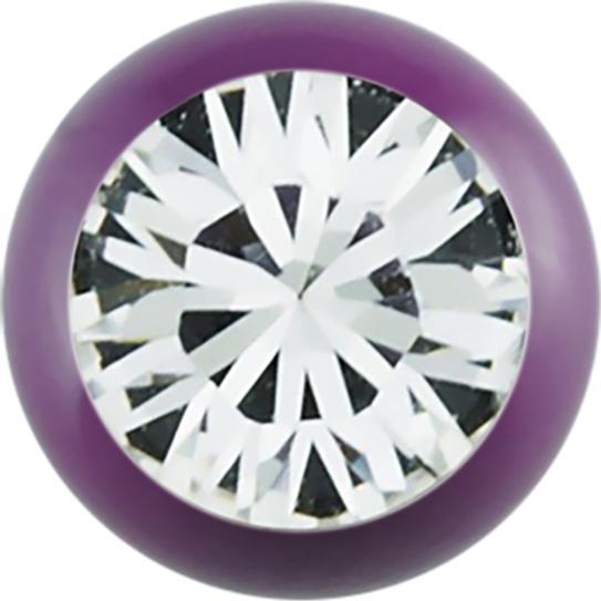 Produktbild Star Piercing Micro Kugel pastellviolett mit Swarovski silber (ohne Messing, Chirurgenstahl 316L)